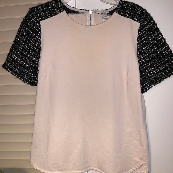 J. Crew Short sleeve cotton and tweed blouse - Picture 2 of 7